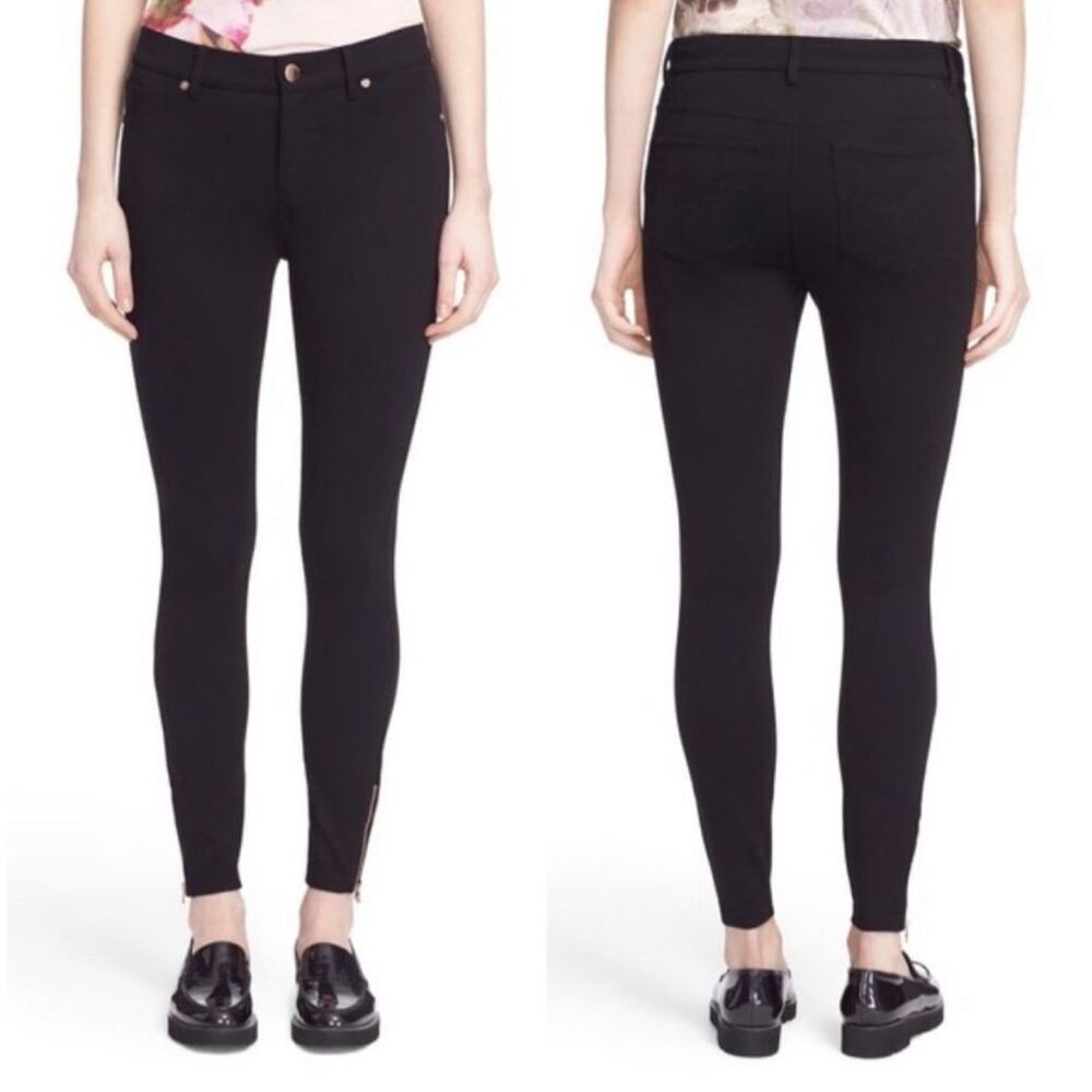 Ted Baker London 'Fioni' Black Zip Skinny Jeans size 2